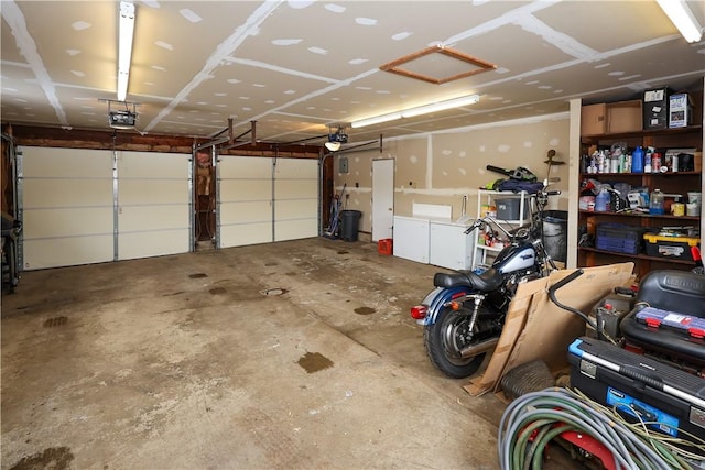 garage featuring a garage door opener