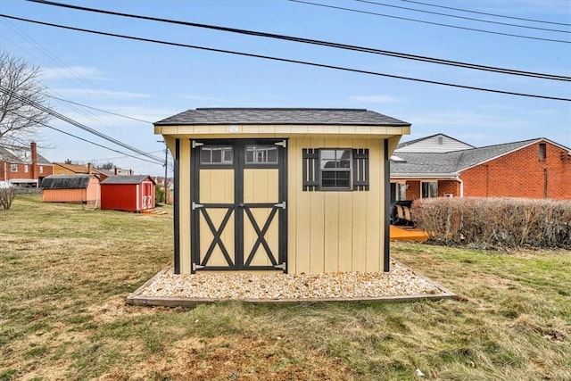 view of shed