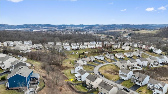 aerial view with a residential view