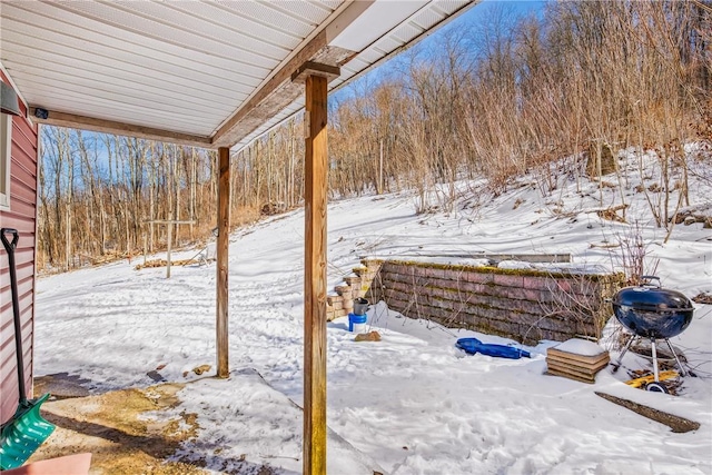 view of snowy yard