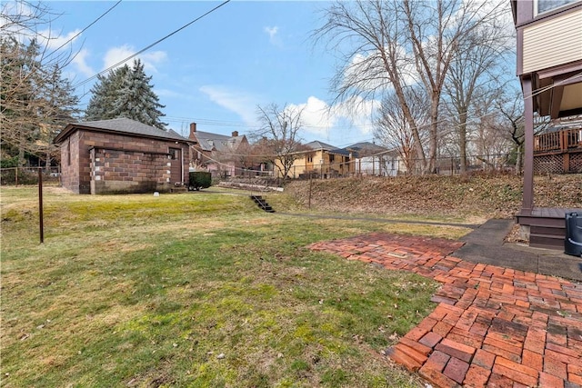 view of yard with fence