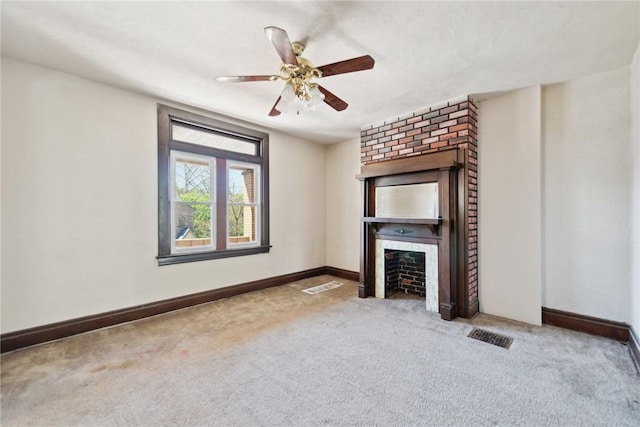 104 Georgetown Ave, West View, PA 15229 - unfurnished living room featuring a fireplace, carpet, and baseboards