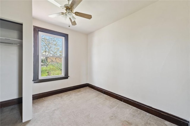 104 Georgetown Ave, West View, PA 15229 - unfurnished bedroom with carpet flooring, a closet, baseboards, and ceiling fan