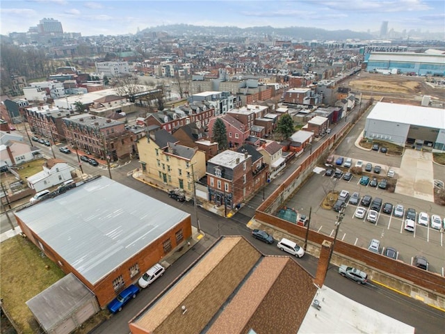 aerial view featuring a city view