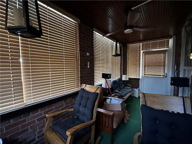 view of patio featuring a ceiling fan