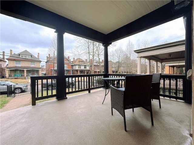 view of patio / terrace featuring a residential view