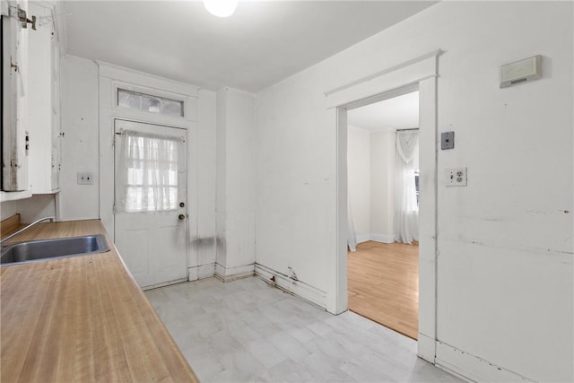 entrance foyer with light floors