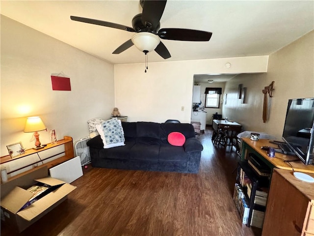 3503 State Route 208, Wilmington Twp, PA 16142 - living room with wood finished floors and ceiling fan