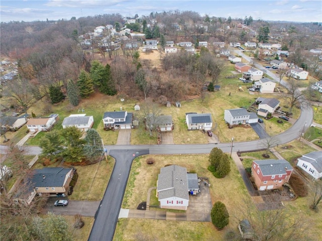 aerial view with a residential view