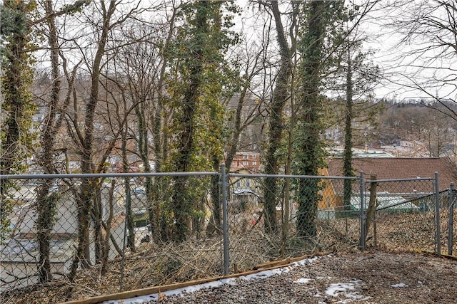 view of yard with fence