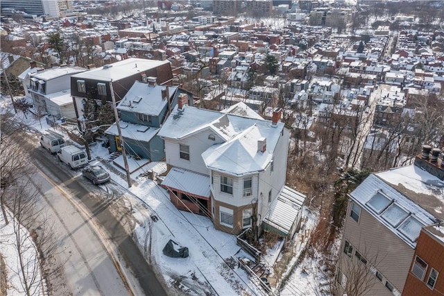 view of snowy aerial view