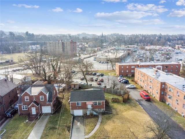 drone / aerial view with a view of city