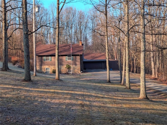 chalet / cabin featuring a chimney