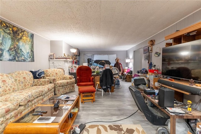 living area featuring wood finished floors