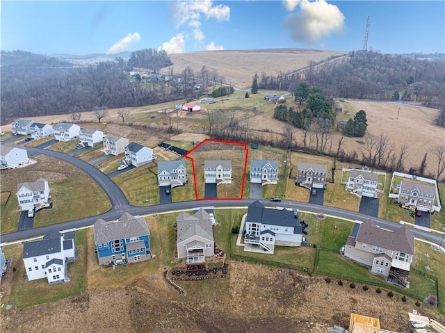 bird's eye view featuring a residential view