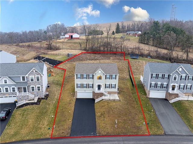 birds eye view of property featuring a residential view