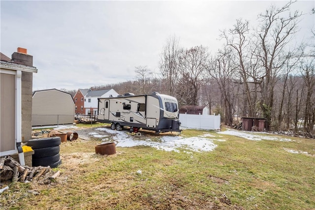 view of yard featuring fence