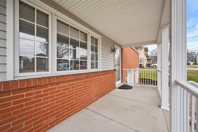 balcony featuring a porch