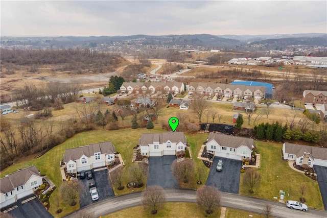 drone / aerial view featuring a residential view