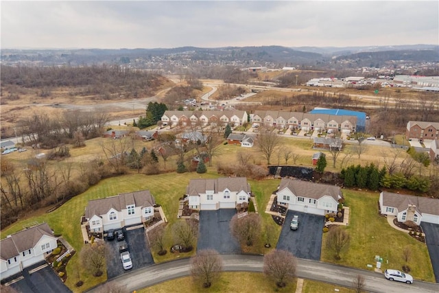 aerial view with a residential view