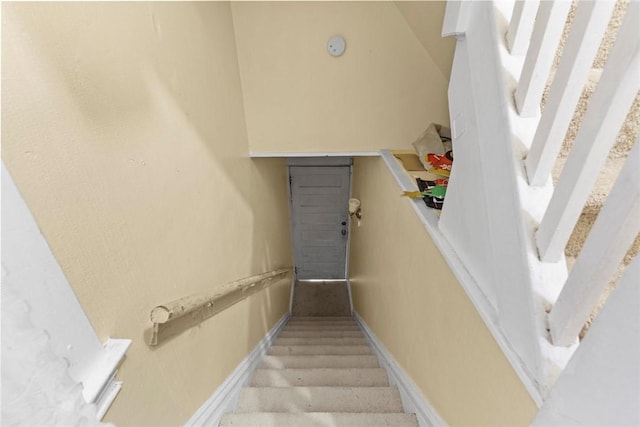 stairs with baseboards