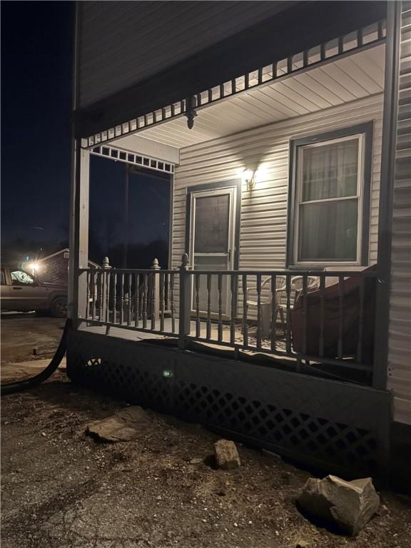 view of deck at twilight