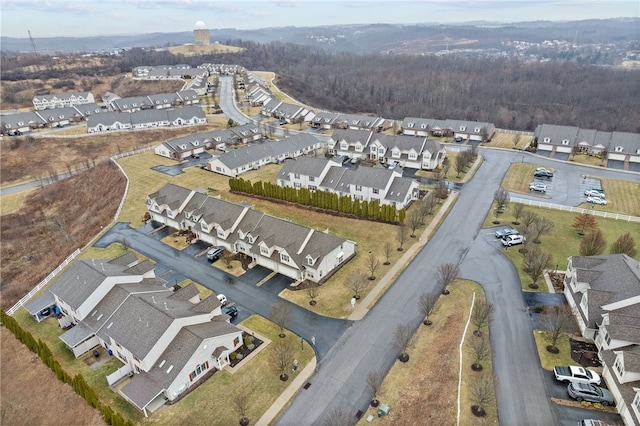 drone / aerial view with a residential view