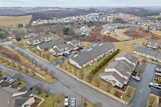 drone / aerial view with a residential view