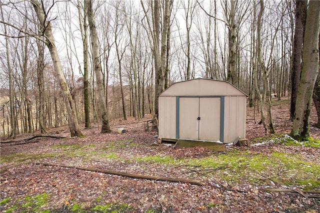 view of shed