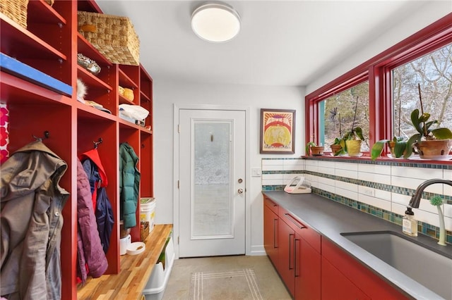 mudroom featuring a sink