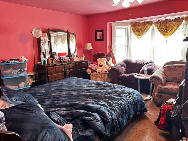 view of carpeted bedroom