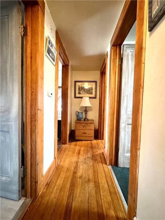 corridor featuring hardwood / wood-style floors