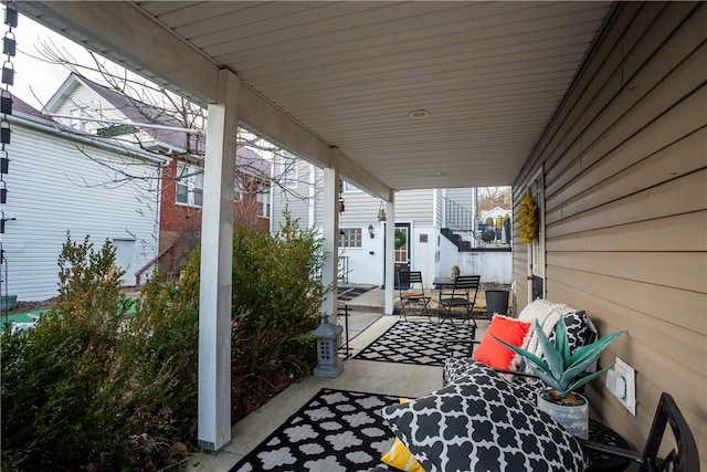 view of patio / terrace with a porch