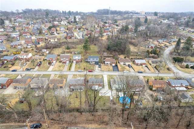 birds eye view of property with a residential view