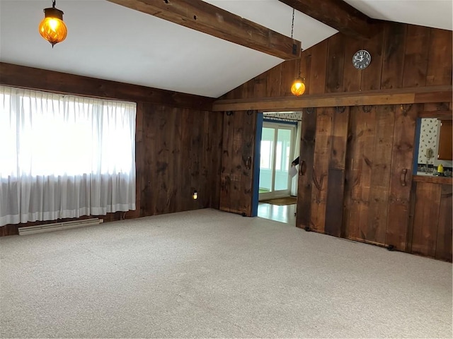 225 Country Club Rd, Penn Twp But, PA 16002 - unfurnished living room featuring wood walls and carpet flooring