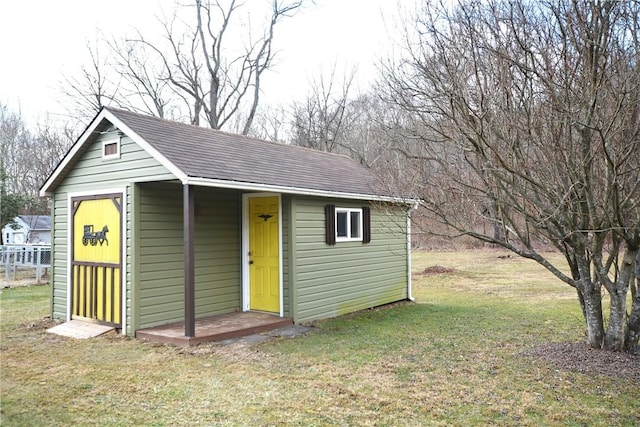 view of shed