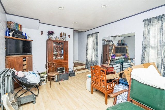 living area featuring wood finished floors