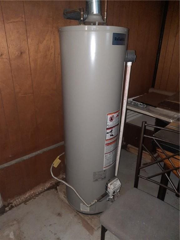 utilities featuring gas water heater