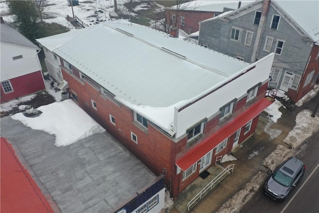 view of snowy aerial view