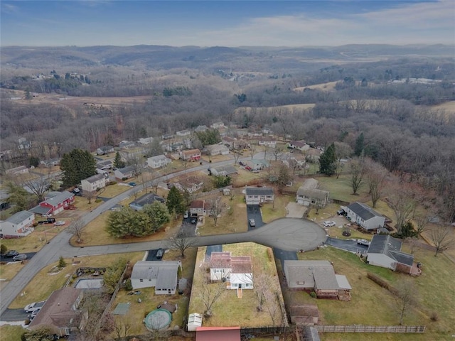 aerial view featuring a mountain view