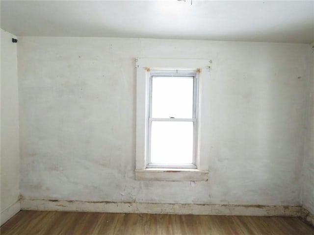 spare room featuring wood finished floors