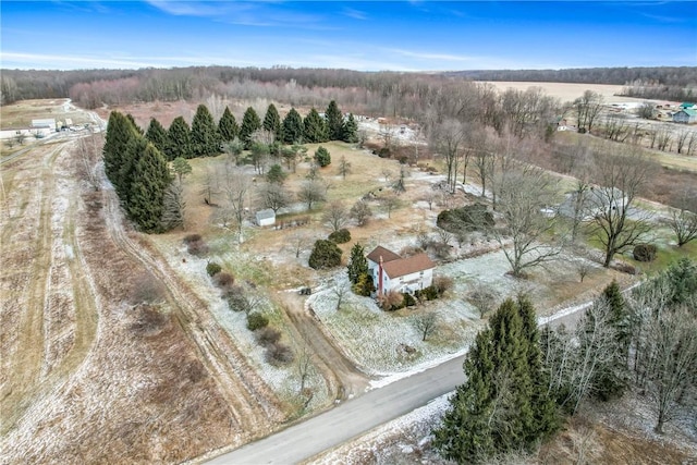 bird's eye view featuring a rural view