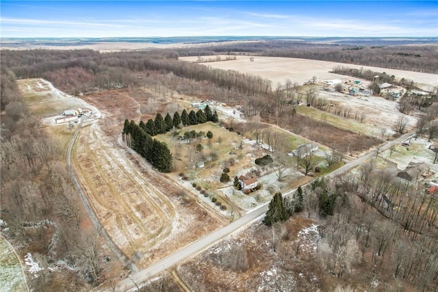 drone / aerial view with a rural view