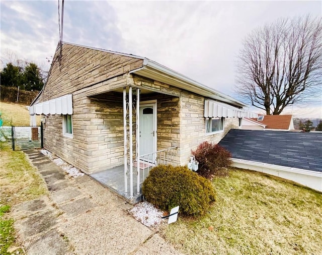 view of front of property with stone siding