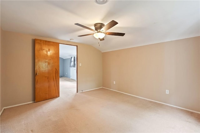 2101 Lonsdale St, Reserve, PA 15212 - spare room featuring ceiling fan, light colored carpet, vaulted ceiling, and baseboards