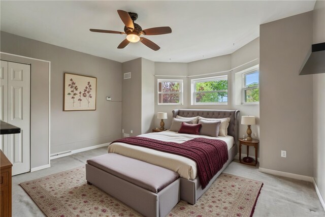 2101 Lonsdale St, Reserve, PA 15212 - bedroom with baseboards, a ceiling fan, and light colored carpet