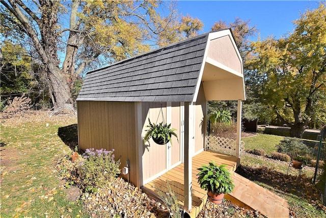 view of shed