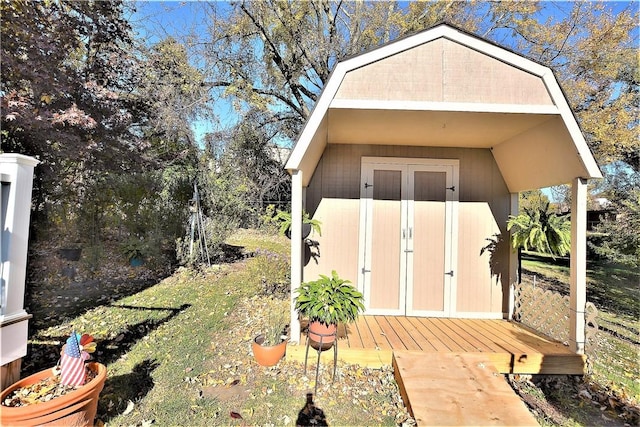 view of shed