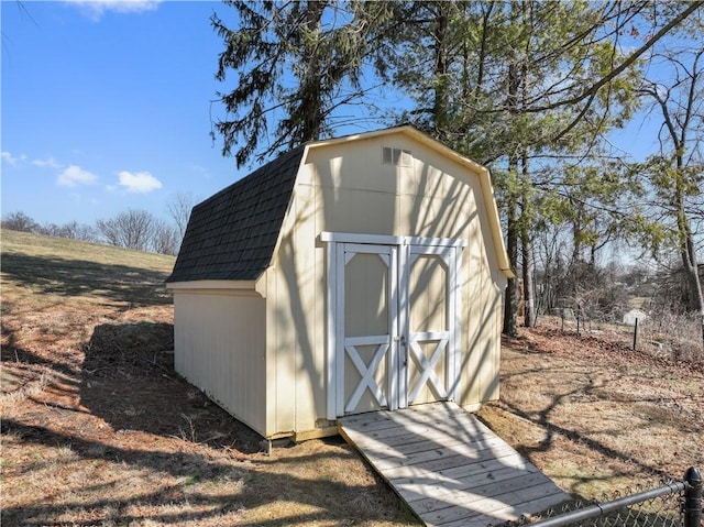 view of shed