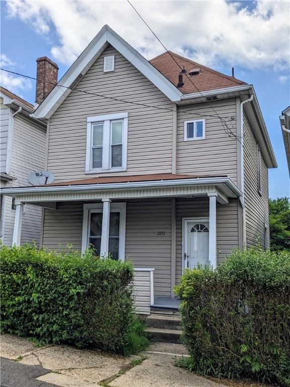 view of front of house with covered porch